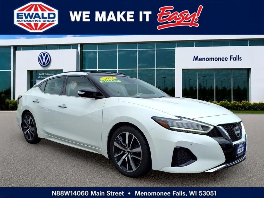 2023 Nissan Maxima 3.5 SL SL in White — front three-quarter view